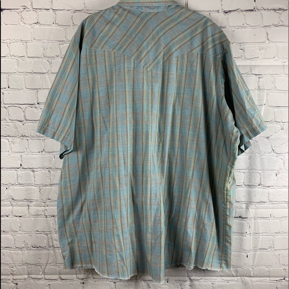 VINTAGE SADDLEBROOK WESTERNWEAR Shirt Cowboy Style Short Sleeves Blue - Picture 6 of 8